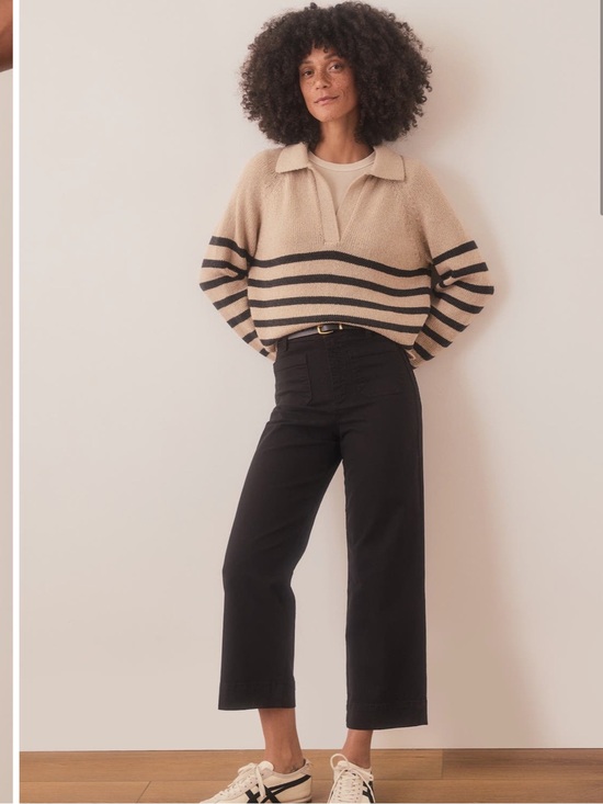 Marine Layer Denim - Marine Layer Bridget Wide Leg Crop Pants Black High Rise Size 4